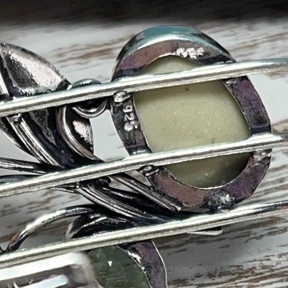 Abalone Shell Peridot Bangle Bracelet Handmade Stone Gemstone Crystal 925 Silver - Picture 7 of 13